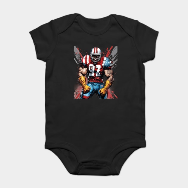 American Football Cornerback Baby Bodysuit by animegirlnft